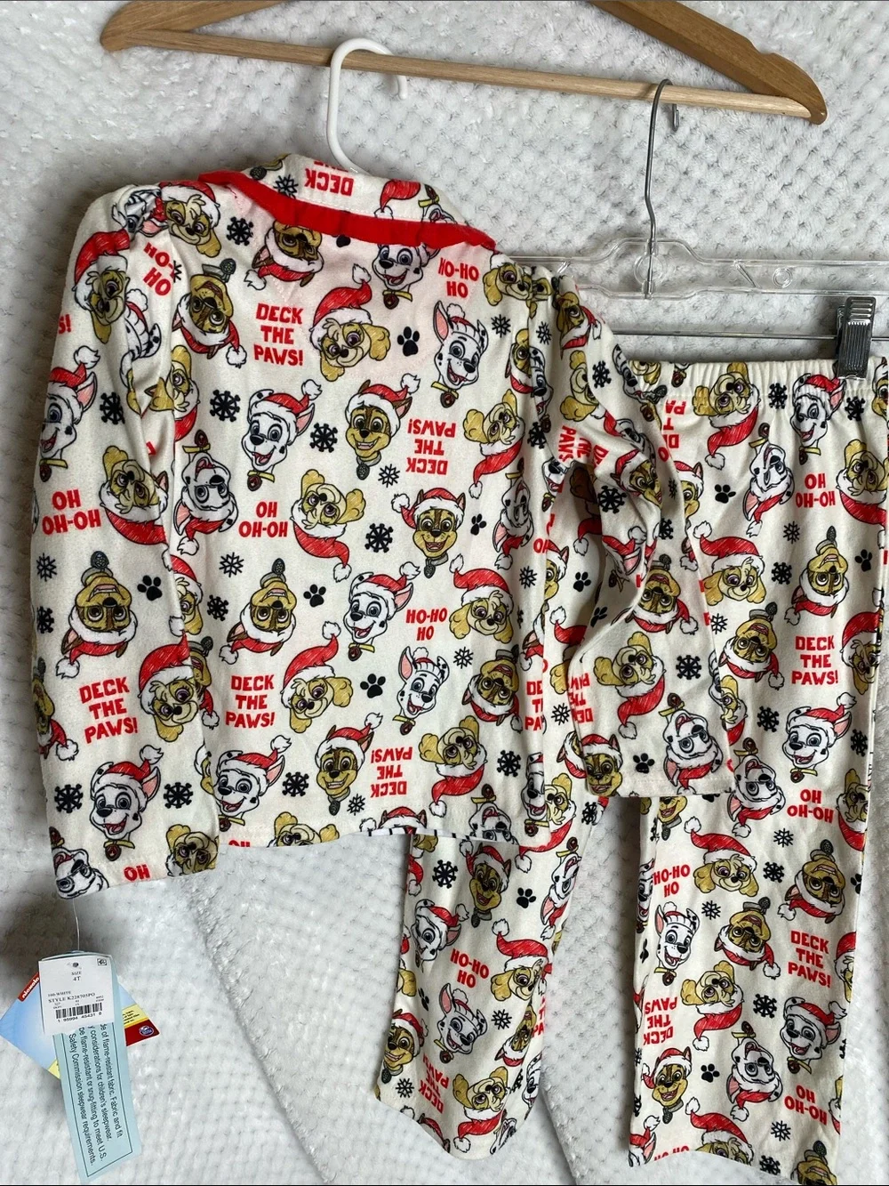 PAW Patrol Kids' 'Deck the Paws' Red & Cream Holiday Pajama Set